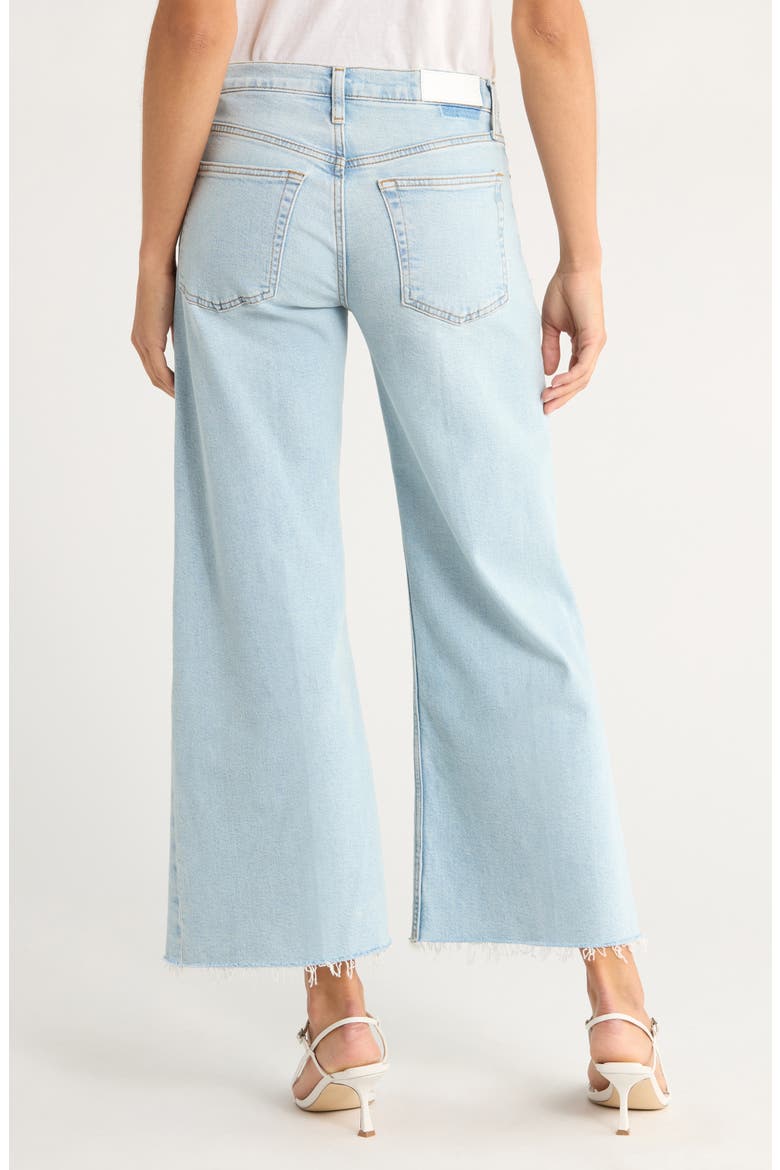 High Waist Raw Hem Wide Leg Crop Jeans, Alternate, color, OLA INDIGO