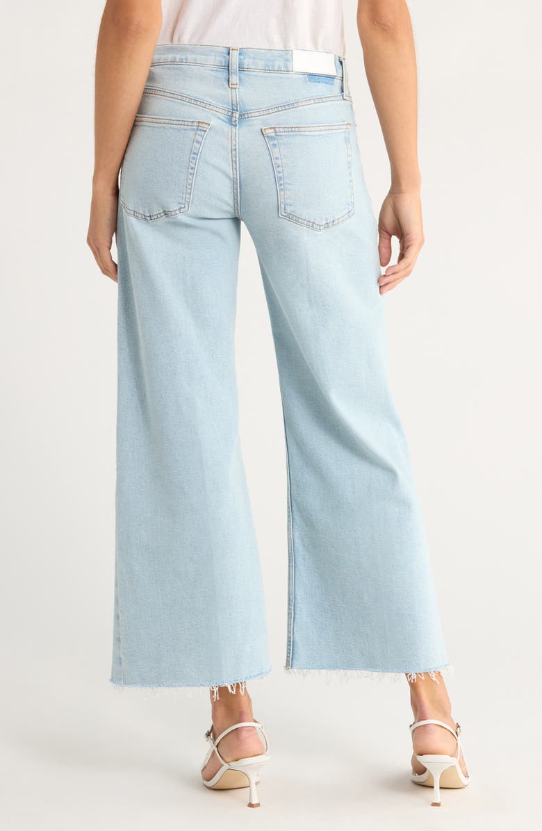 Re/Done High Waist Raw Hem Wide Leg Crop Jeans, Alternate, color, Ola Indigo