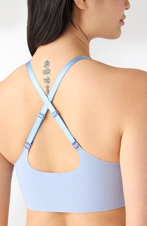 True & Co. True & Co Rib Triangle Bra In Blue