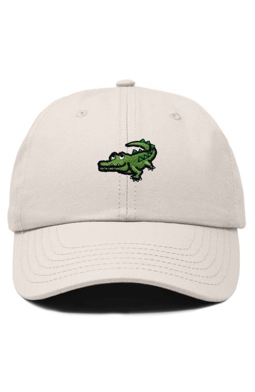 Dalix Alligator Embroidered Wildlife Cap In Beige