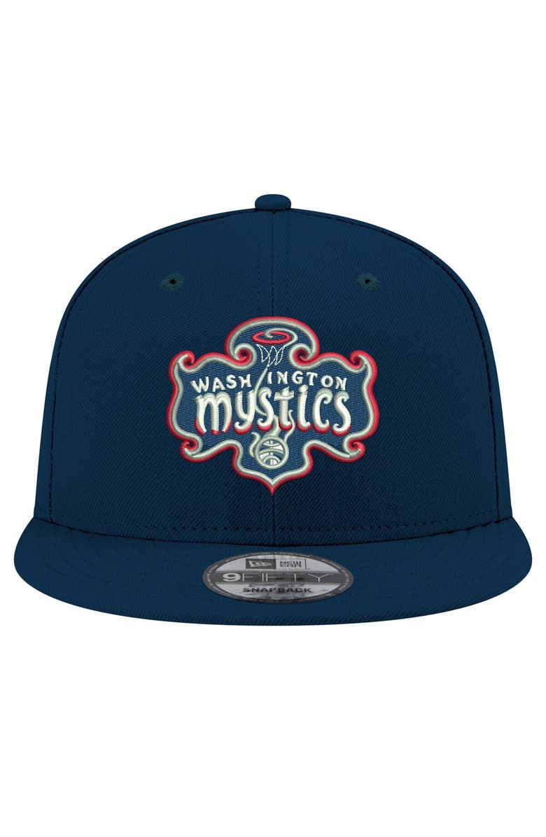 New Era Unisex New Era Navy Washington Mystics Logo 9FIFTY Snapback Hat, Alternate, color,