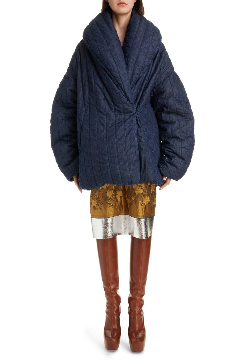 Dries Van Noten Voltaire Oversize Quilted Denim Jacket, Alternate, color, 