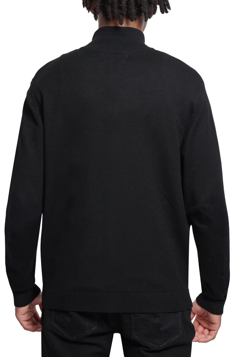XRAY Mock Neck Full Zip Sweater, Alternate, color, Black