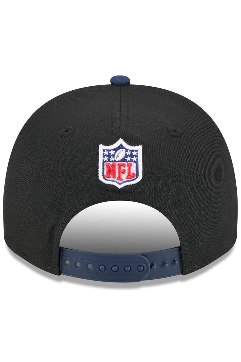 Men's New Era  Black/College Navy Seattle Seahawks 2025 NFL Draft A-Frame 9FIFTY Snapback Hat, Alternate, color, Black