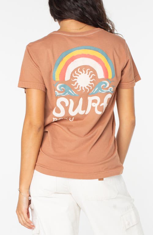 Roxy Painted Surf Graphic T-shirt In Brown