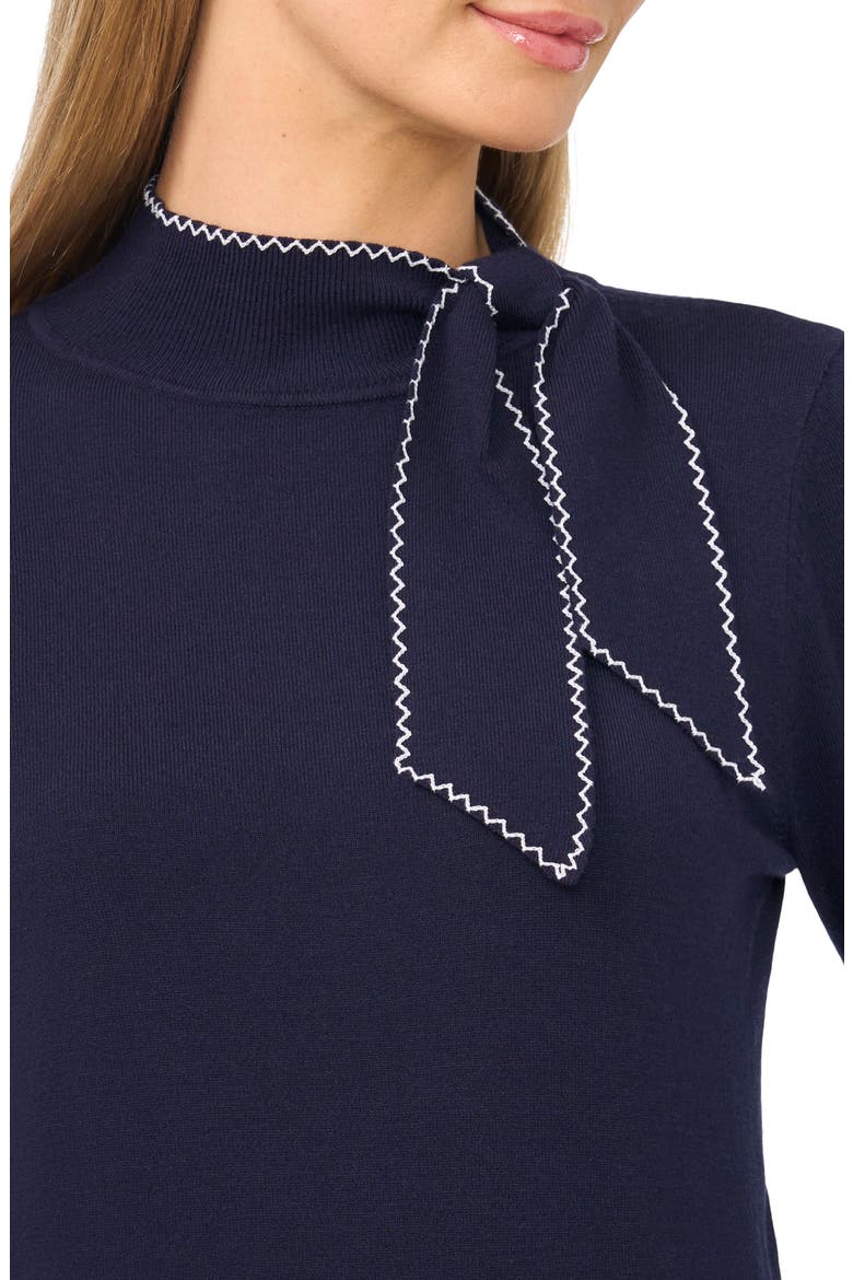 Scarf Tie Neck Sweater, Alternate, color, CLASSIC NAVY