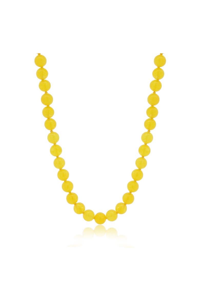The Lovery Fine Jewelry Yellow Onyx Knotted Bead Necklace, Main, color, Yellow Onyx