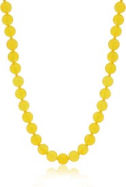 The Lovery Fine Jewelry Yellow Onyx Knotted Bead Necklace