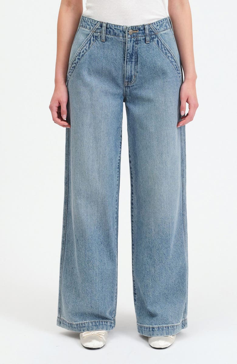 DAZE The Kickback High Waist Palazzo Wide Leg Jeans, Main, color, Later