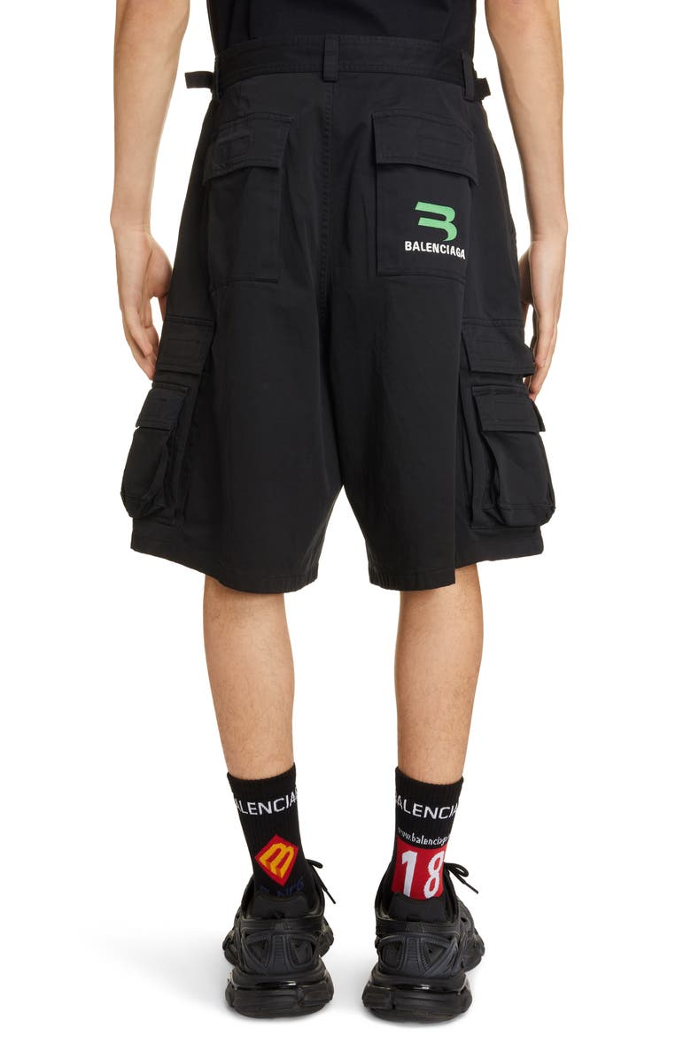 Balenciaga Gamer Cargo Shorts, Alternate, color,