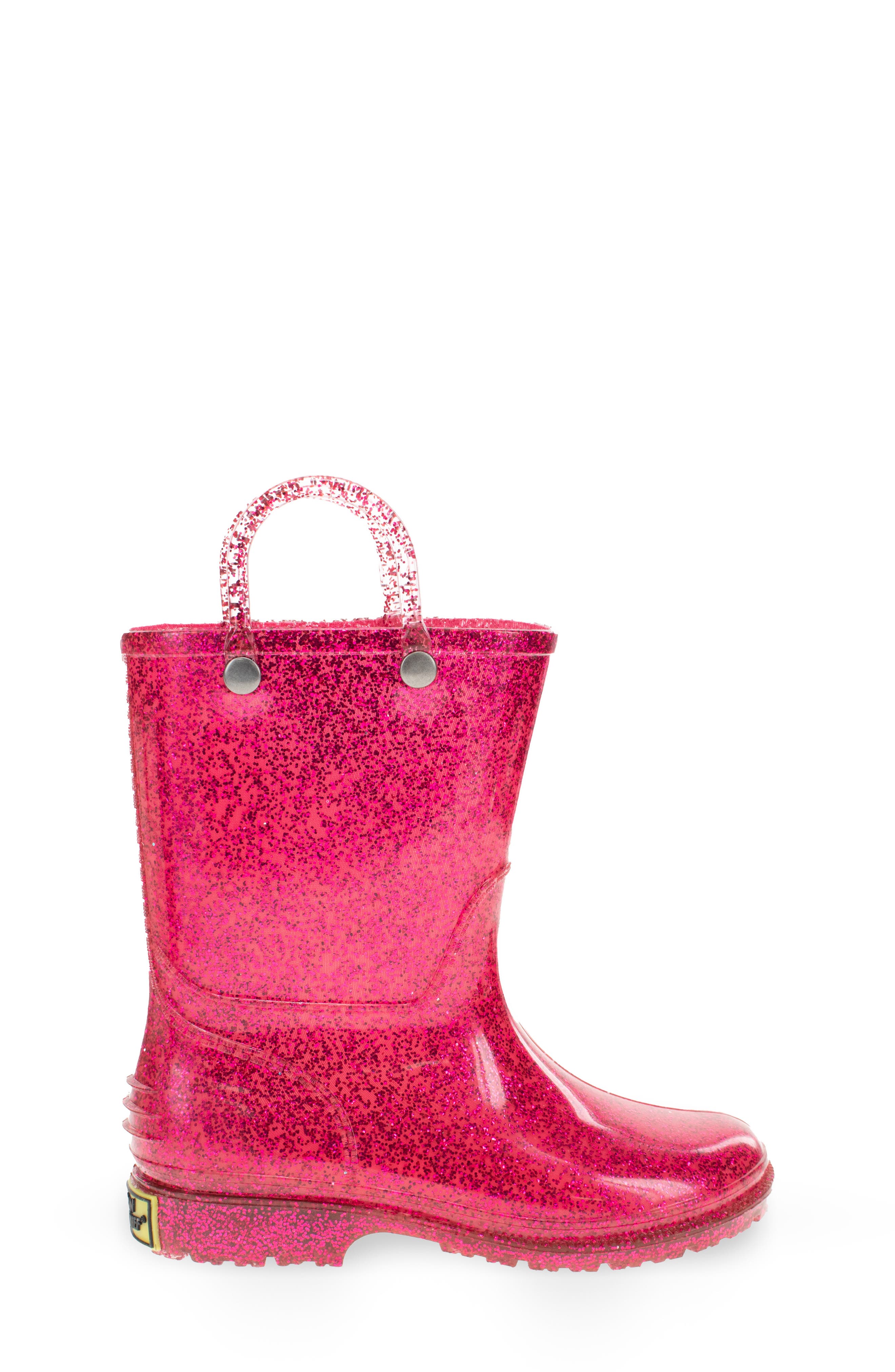 Western Chief Glitter Waterproof Rain Boot, Alternate, color, Pink