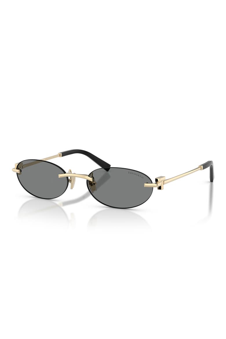 56mm Oval Sunglasses, Alternate, color, PALE GOLD / DARK GREY