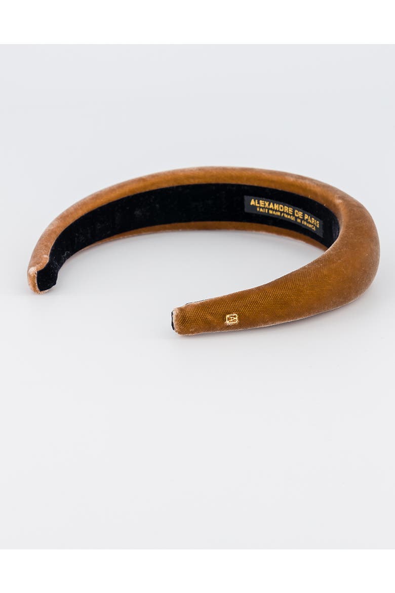 Victoria Padded Velvet Headband, Alternate, color, Camel