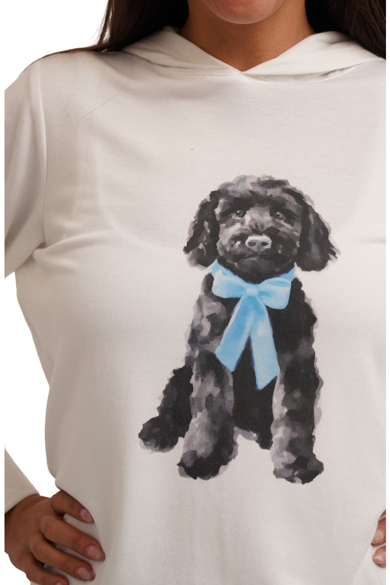 Fluffy Dog Graphic Hoodie, Alternate, color, BONE