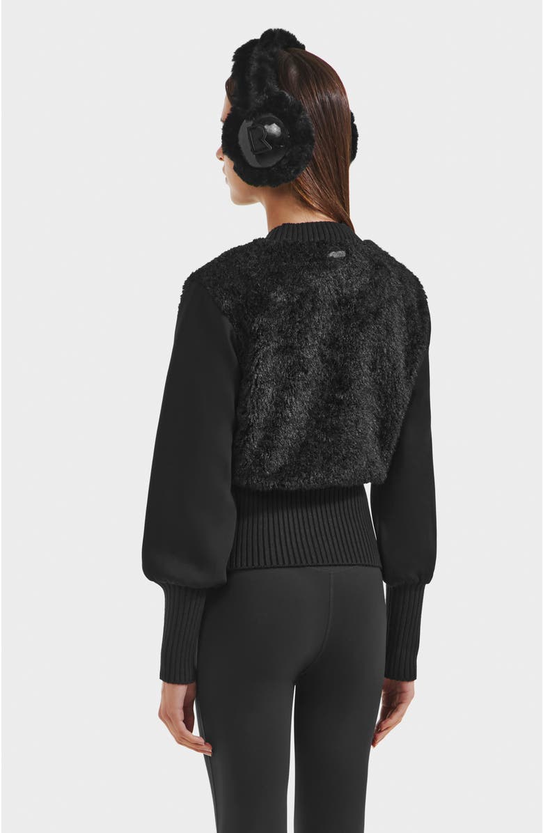 Rudsak Florence Plush Crewneck Sweater, Alternate, color, Black