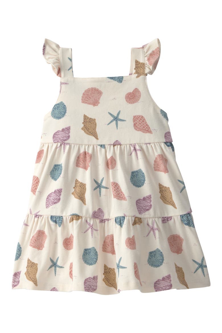 Print Stretch Organic Cotton Sundress & Bloomers Set, Main, color, SEASHELLS