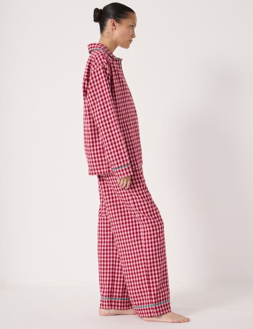 Hush Brushed Cotton Pajamas In Burgundy