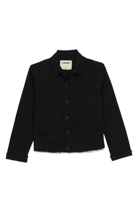 Janelle Slim Raw Hem Denim Jacket