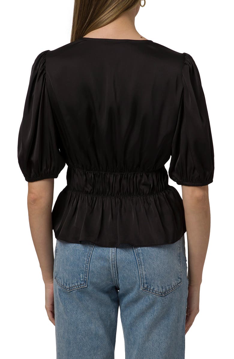 WAYF Tie Front Peplum Top, Alternate, color,