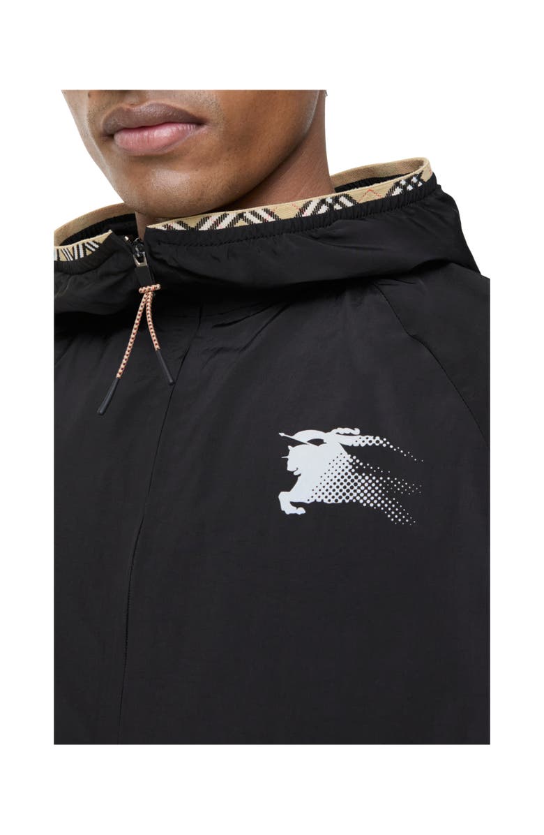 Burberry Nylon Hooded Jacket, Alternate, color, Black