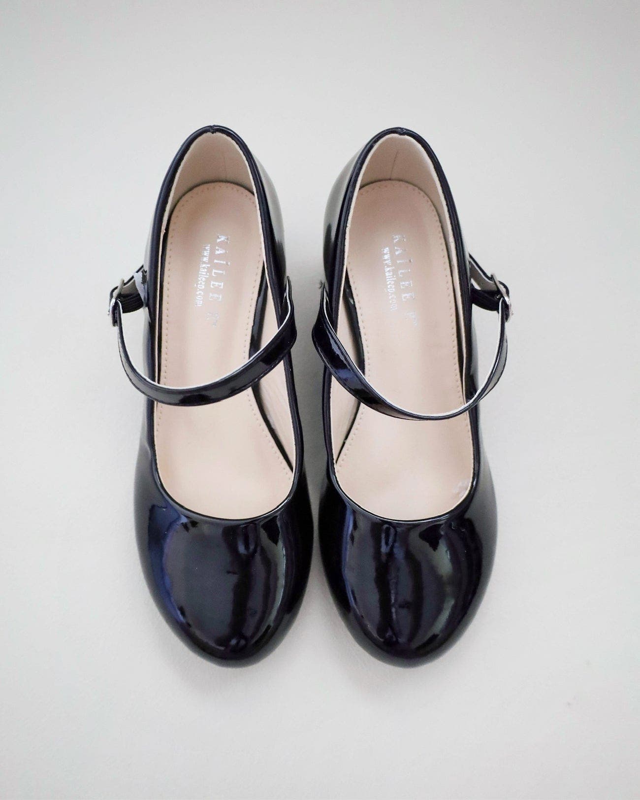 Kailee P Charlotte Patent Mary Jane Girls Block Heel, Alternate, color, Black