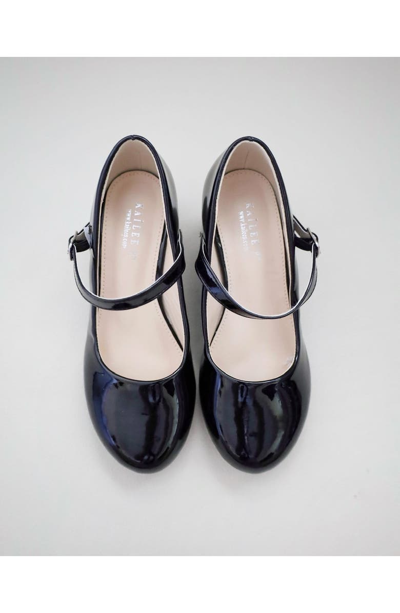 Kailee P Charlotte Patent Mary Jane Girls Block Heel, Alternate, color, Black