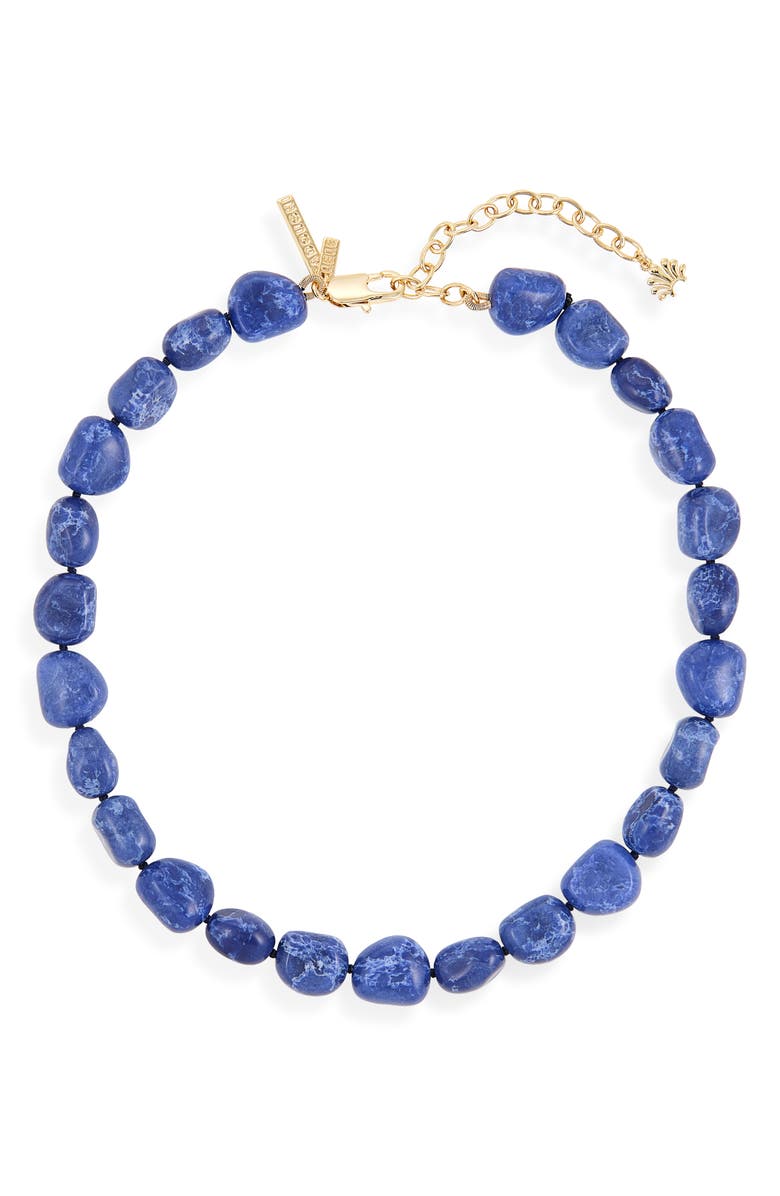 Lele Sadoughi Palm Beach Baroque Stone Collar Necklace, Main, color, Indigo