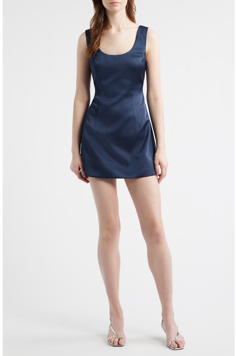 Franceska Satin Mindress, Main, color, BLUEBERRY