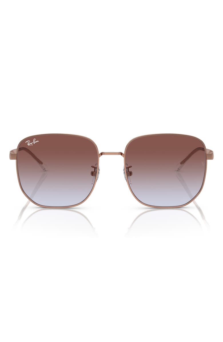 Ray-Ban 57mm Gradient Irregular Sunglasses, Main, color, Rose Gold / Light Blue Violet