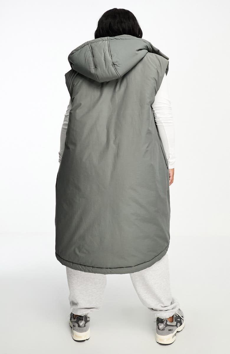 ASOS DESIGN Curve Paper Touch Hooded Longline Vest, Alternate, color,