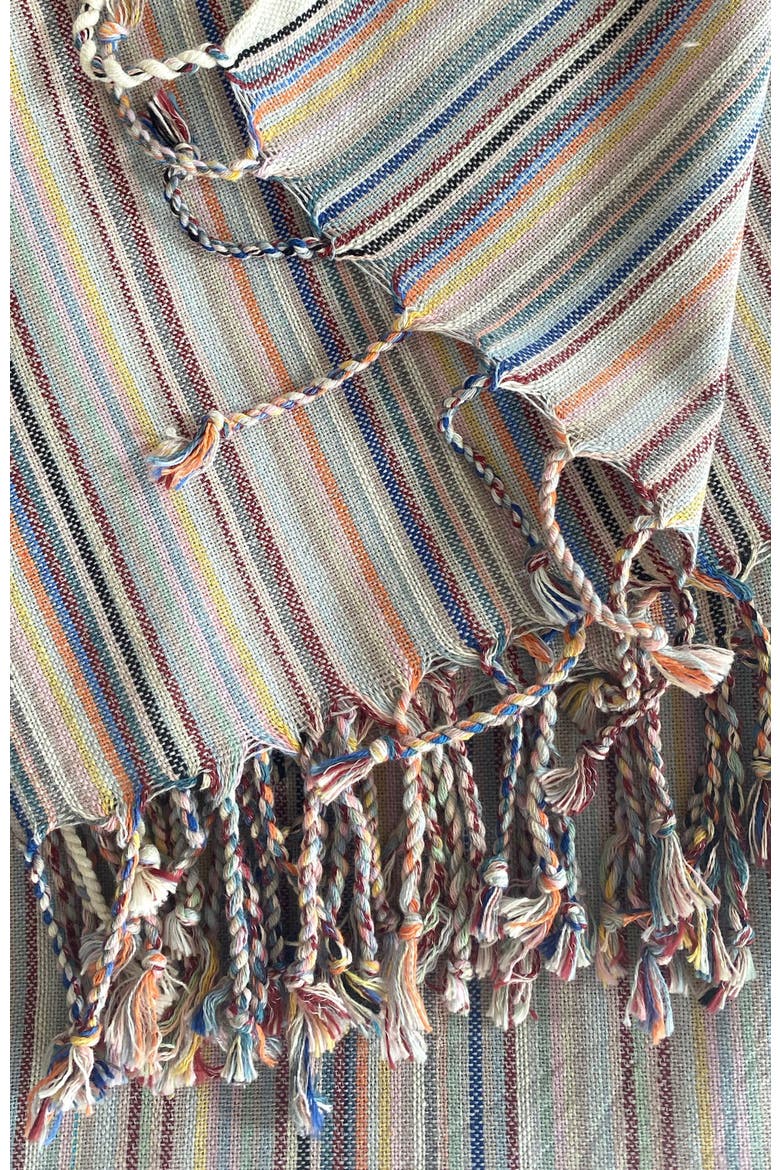 Casablanca Sustainable Striped Turkish Towel / Blanket Beige, Alternate, color, Beige