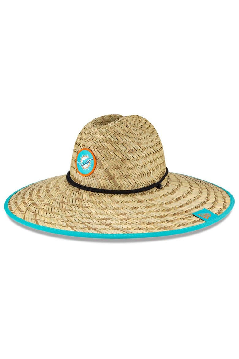 Men's New Era Natural Miami Dolphins NFL Training Camp Official Straw Lifeguard Hat, Main, color, Natural