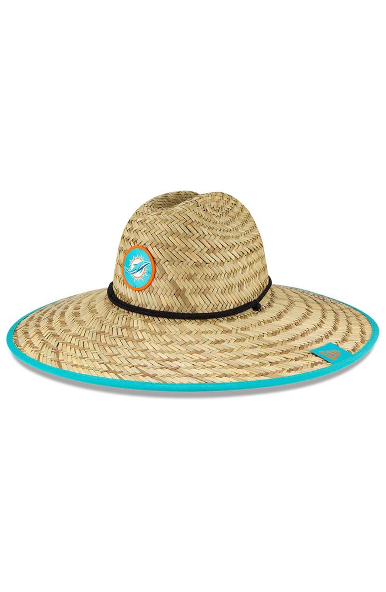New Era Men's New Era Natural Miami Dolphins NFL Training Camp Official Straw Lifeguard Hat, Main, color, 