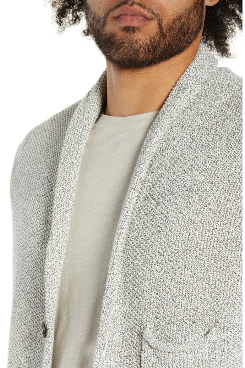 Oz Button Cardigan, Alternate, color, WHITE MARL