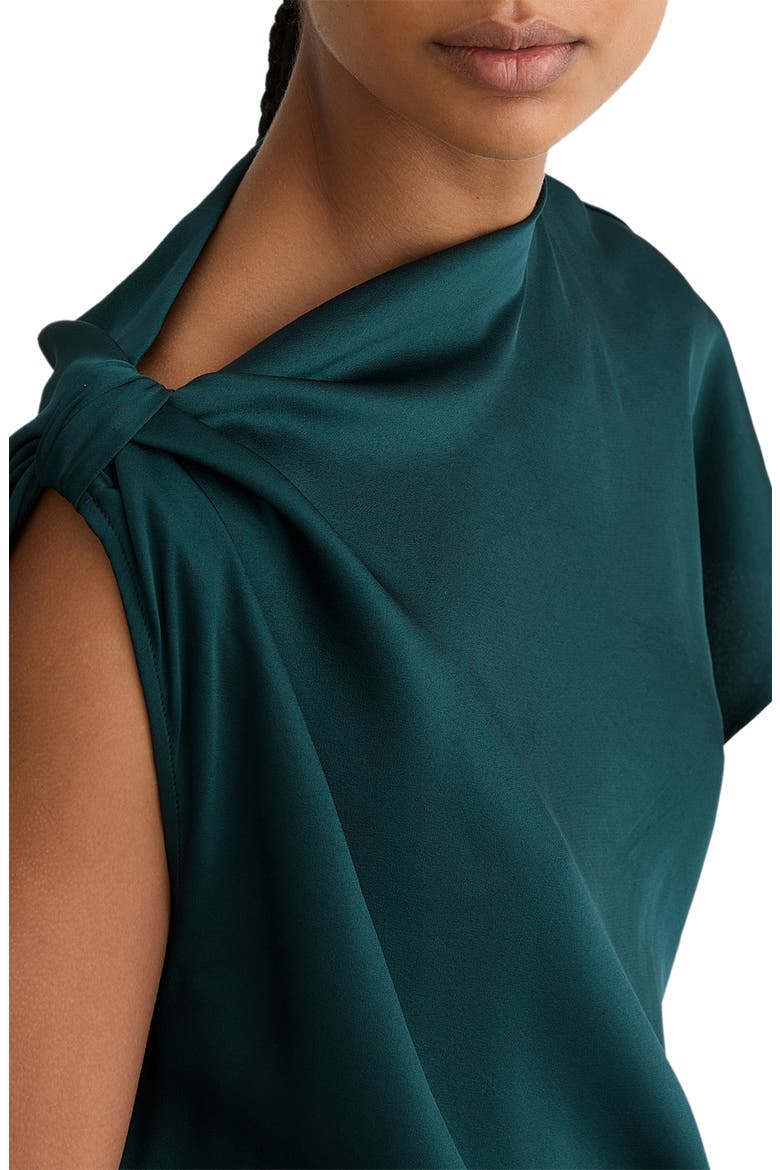 reiss emerald green dress Buy Reiss Green Micah Satin Drape Tuck Midi Dress from Next Luxembourg