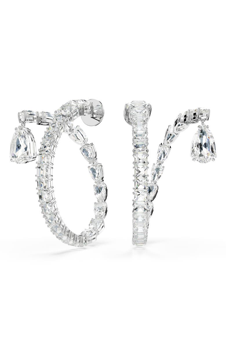 Swarovski Matrix Hoop Earrings, Alternate, color, Silver