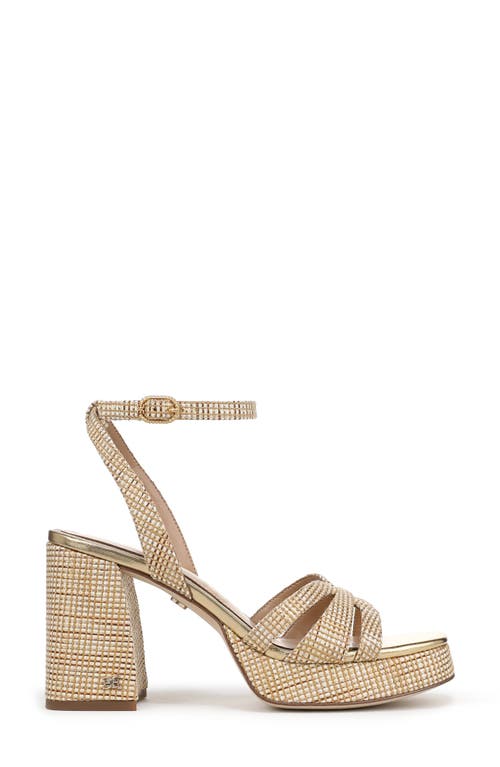 Sam Edelman Reese Platform Heel Sandal Sand Dune Raffia In Sand Dune Multi