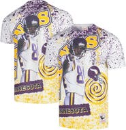 Mitchell & Ness Men's Mitchell & Ness Randy Moss White Minnesota Vikings Retired Player Name & Number Burst T-Shirt