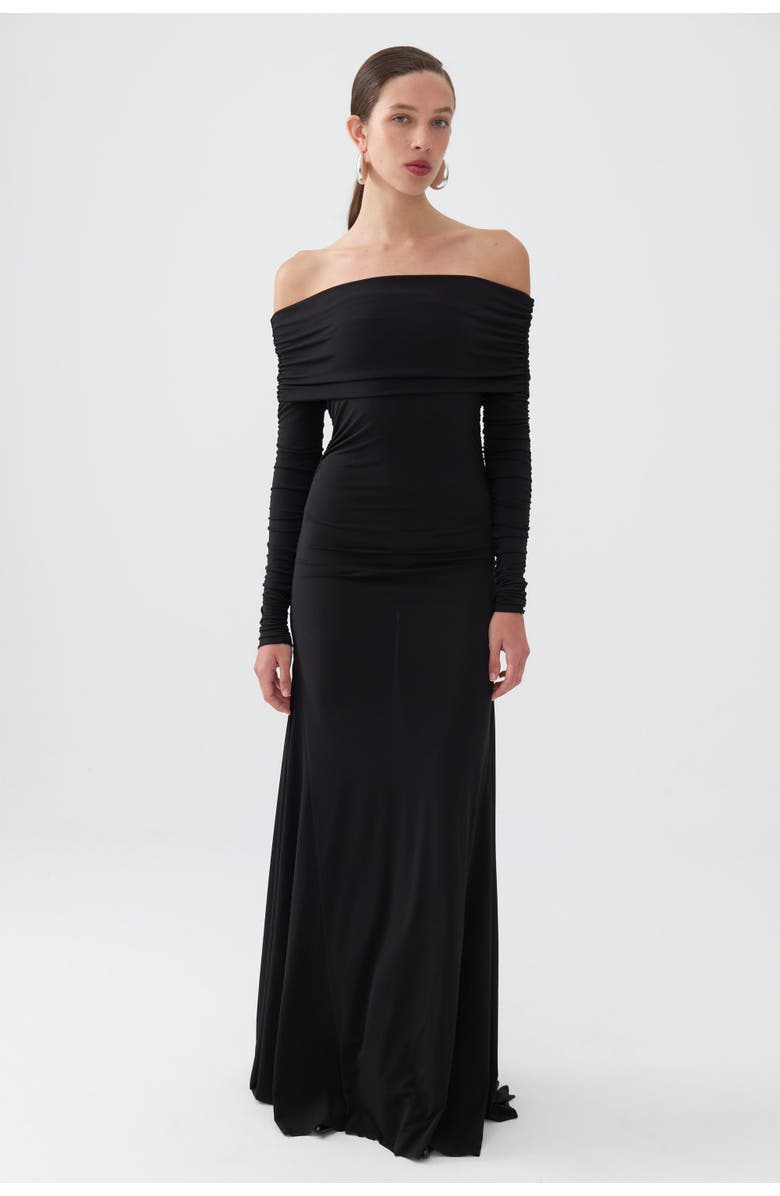 Nocturne Off-The-Shoulder Maxi Dress, Main, color, 