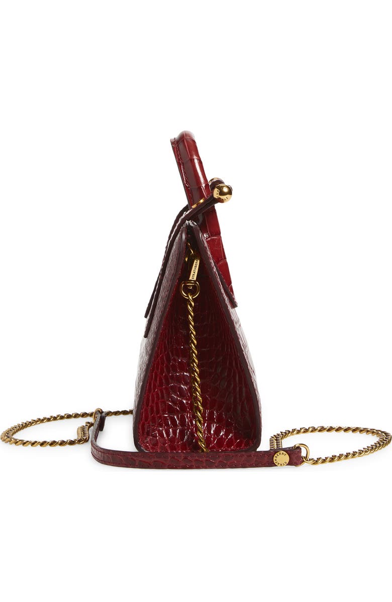 Strathberry Nano Croc Embossed Leather Tote, Alternate, color, Oxblood