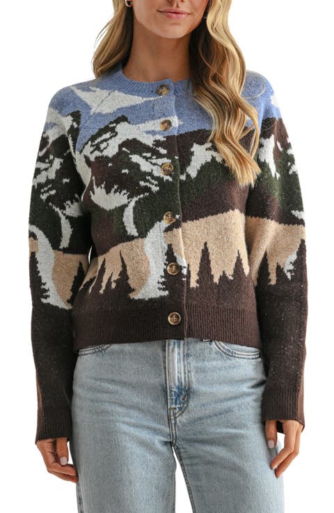 Scenic Mountain Pattern Cardigan
