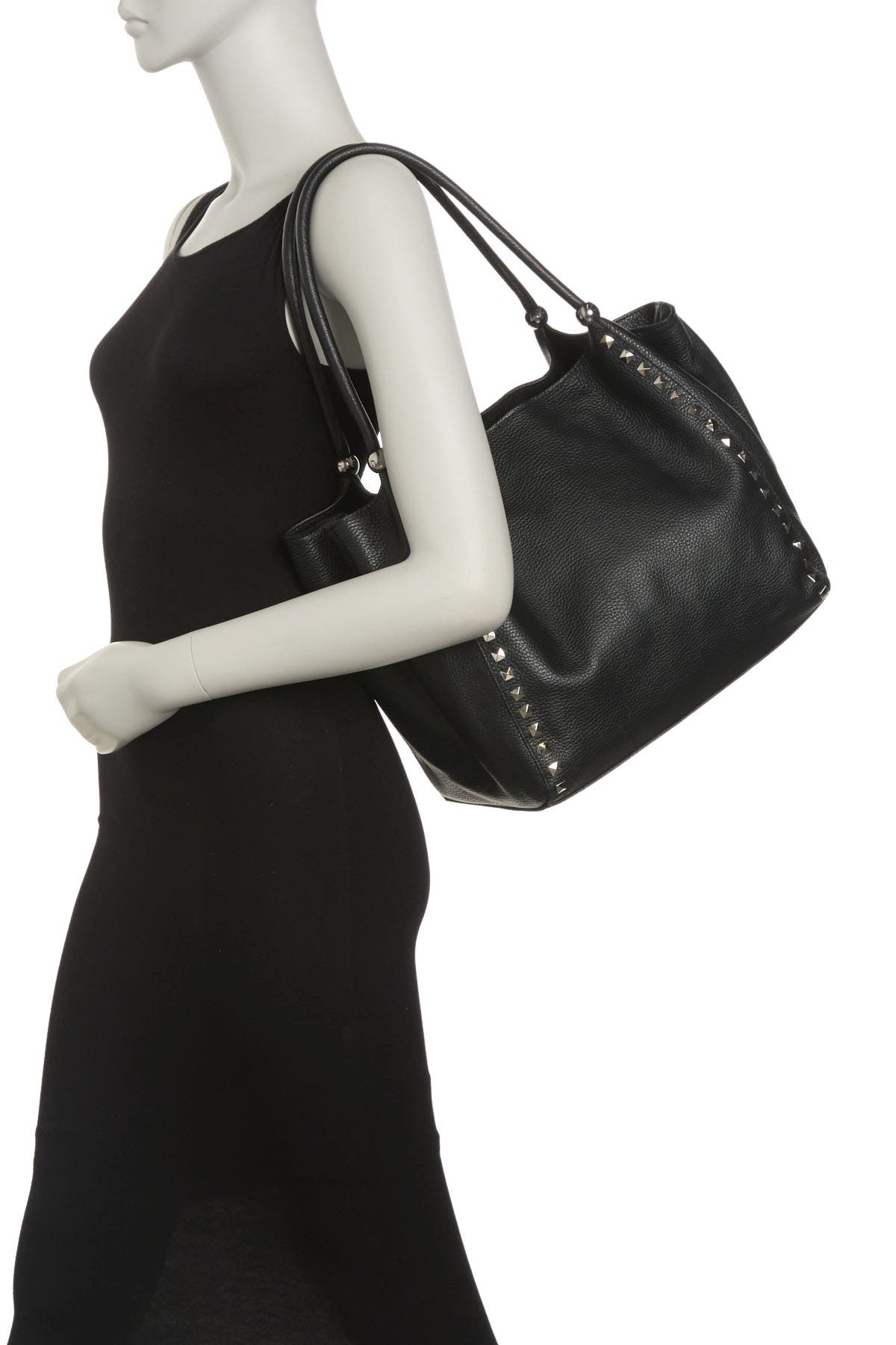 RENATA CORSI Studded Leather Shoulder Bag, Main, color, 