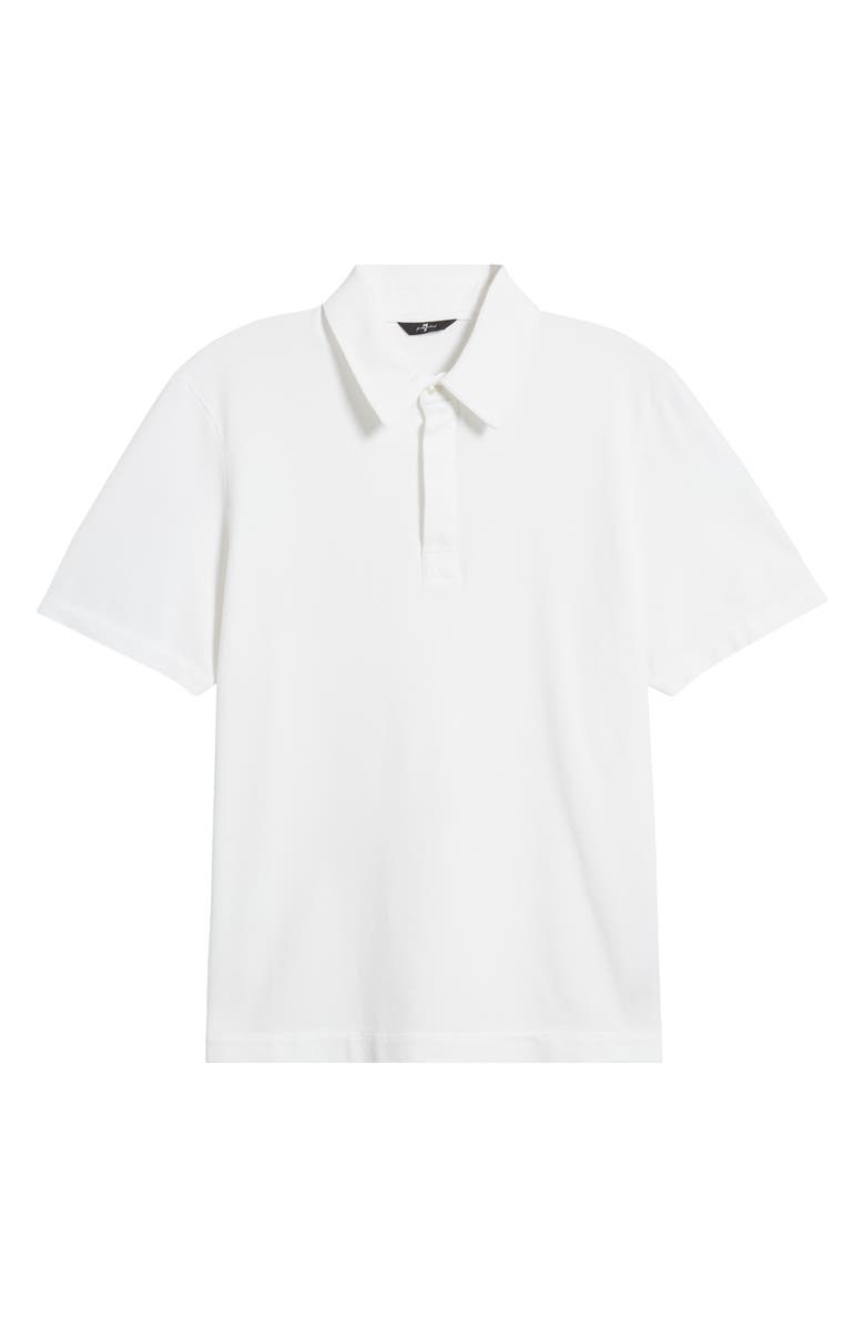 7 For All Mankind Piqué Knit Polo, Alternate, color, White