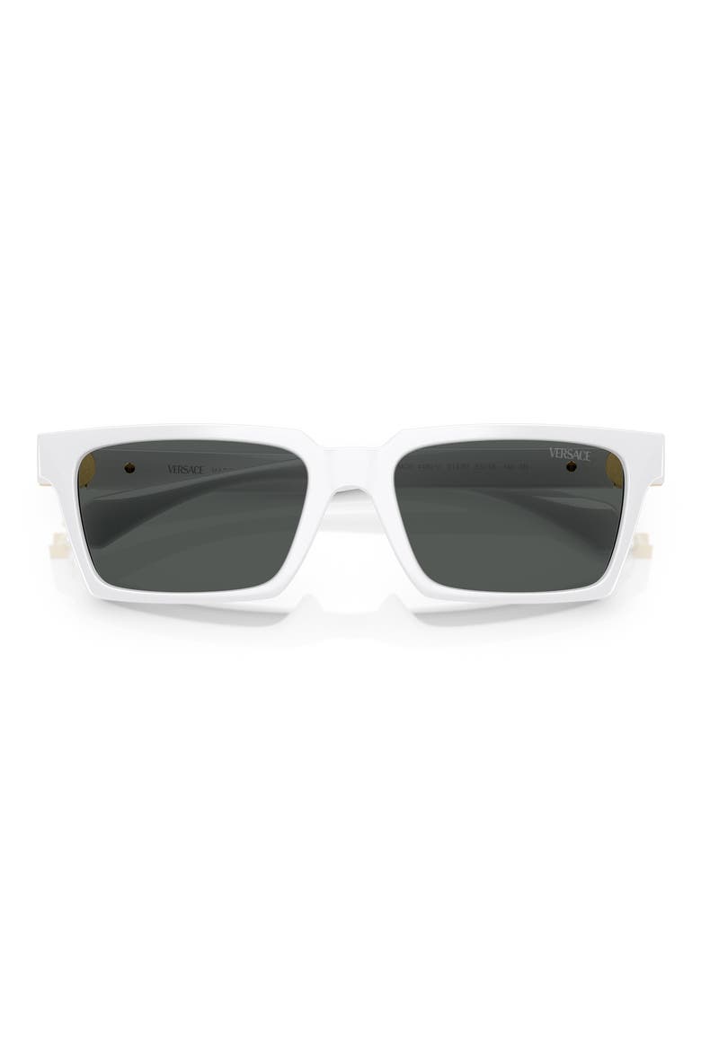 55mm Rectangular Sunglasses, Alternate, color, WHITE