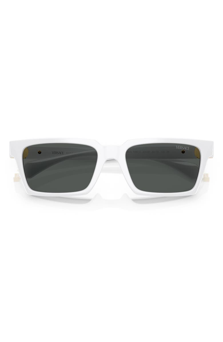 Versace 55mm Rectangular Sunglasses, Alternate, color, White