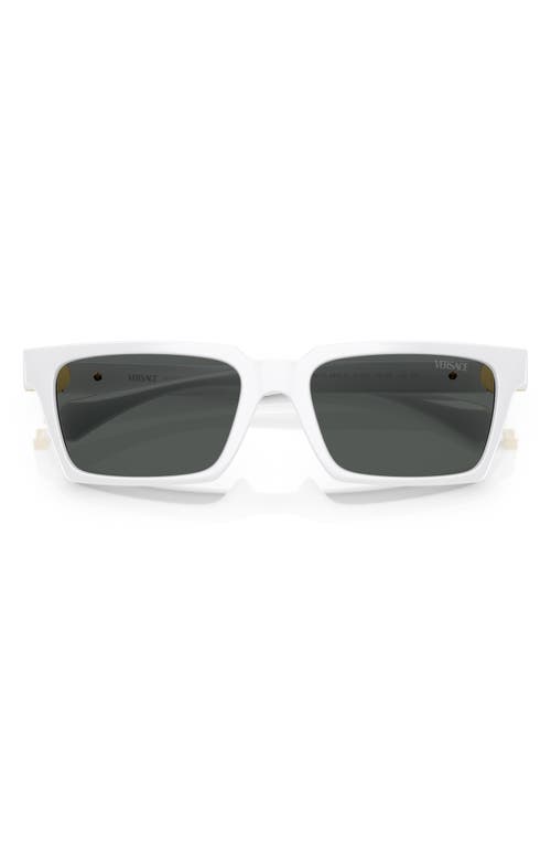 Versace 55mm Rectangular Sunglasses In White