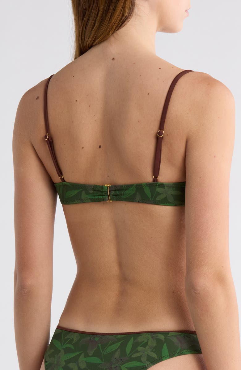 PacSun Willow Tie Front Bikini Top, Alternate, color, Green Tonal Tropical