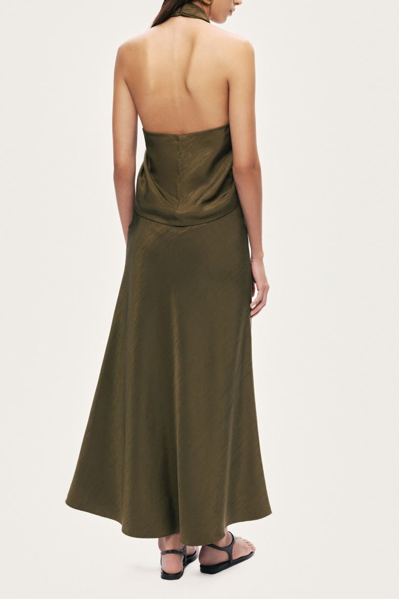 Flared Midi Skirt, Alternate, color, Khaki