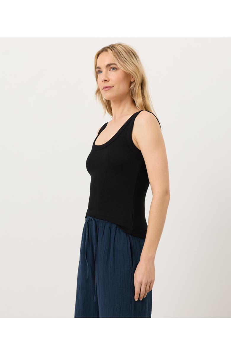 Pact Perfect Rib Scoop Neck Tank Made With Organic Cotton, Alternate, color, Black