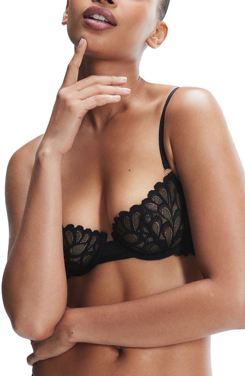 SAVAGE X FENTY Savage Not Sorry Unlined Balconette Bra, Main, color, Black Caviar